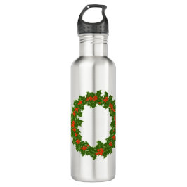 Botella De Agua Navidades Holly Wreath