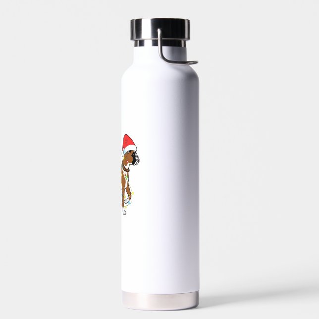 Botella De Agua Navidades iluminan obsequio de boxeo de perro de m (Izquierdo)