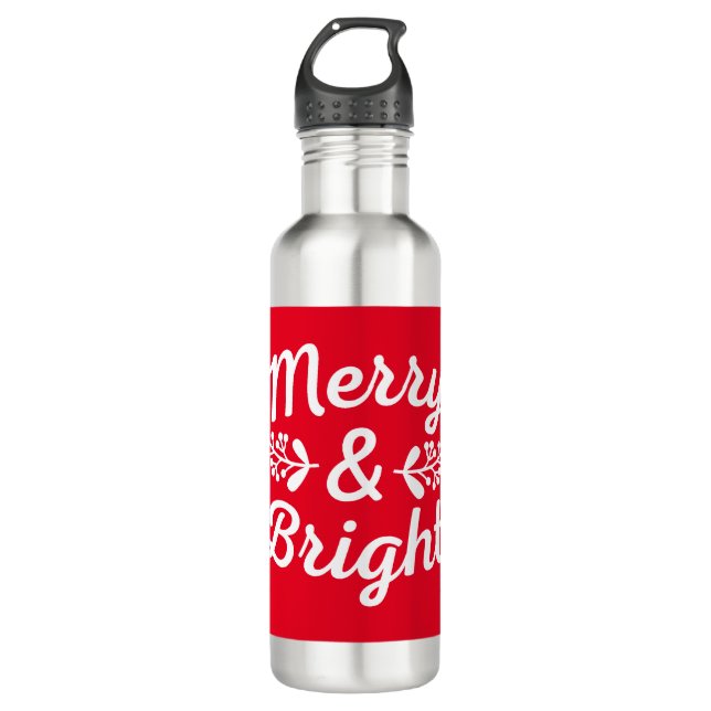 Botella De Agua Navidades Merry y Bright (Anverso)