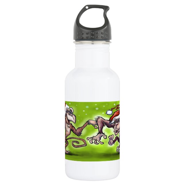 Botella De Agua Navidades Monkey Elves (Anverso)
