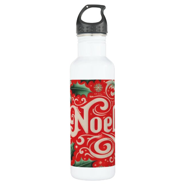 Botella De Agua Navidades Noel Red & Green (Anverso)