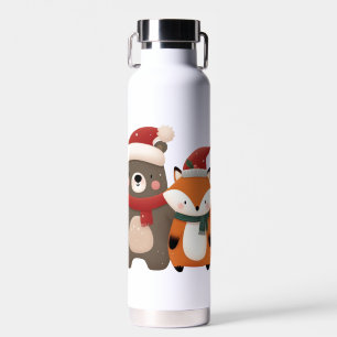 Botella De Agua Navidades/Oso blanco invernal y Fox