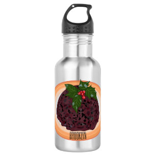Botella De Agua Navidades pudding personalizado ilustracion