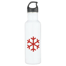 Botella De Agua Navidades rojos Snowflake