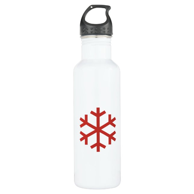 Botella De Agua Navidades rojos Snowflake (Anverso)