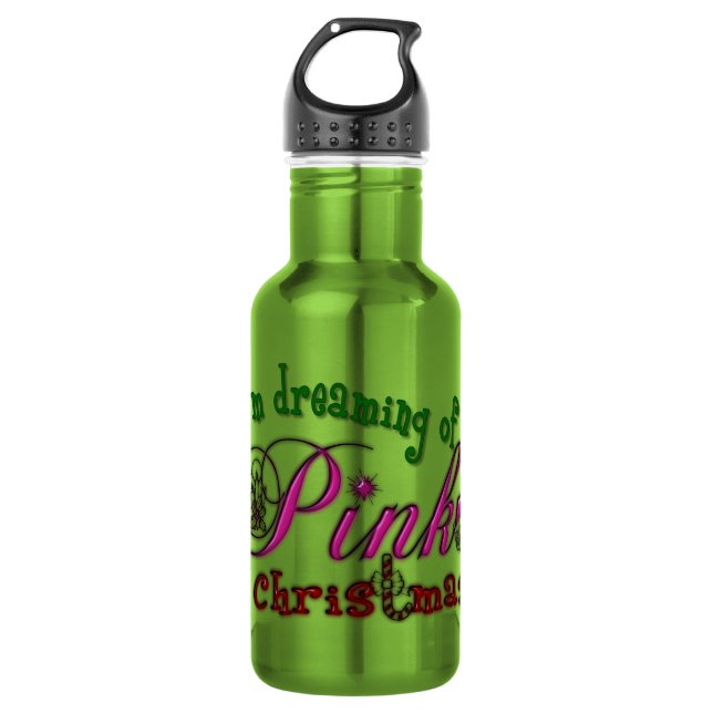 Botella De Agua Navidades rosados (Anverso)