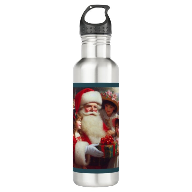 Botella De Agua Navidades Santa con niños 1 (Anverso)