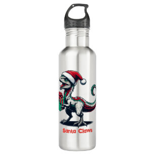 Botella De Agua Navidades Santa hat raptor