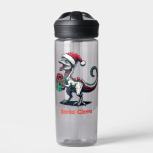 Botella De Agua Navidades Santa hat raptor