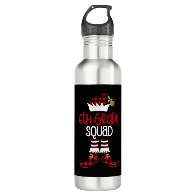 Botella De Agua Navidades Sexto Grado Squad Elf Profesora (Anverso)