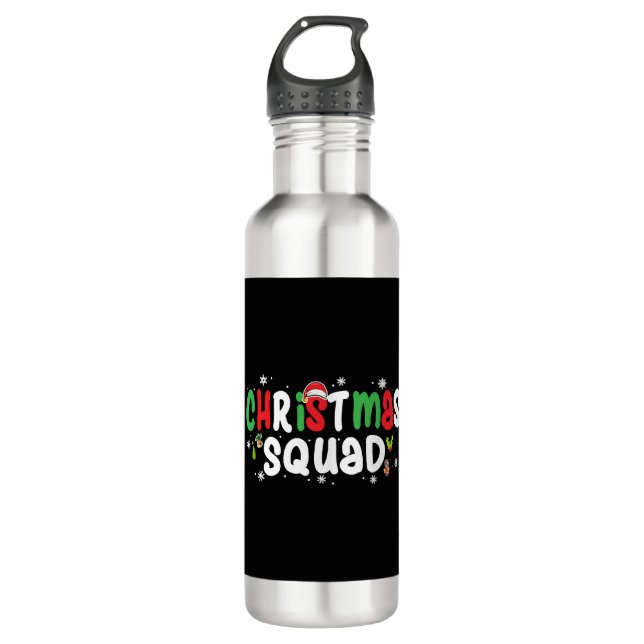 Botella De Agua Navidades Squad Funny Xmas Familiares Coincidiendo (Anverso)