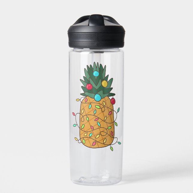 Botella De Agua Navidades tropicales piña (Delante)