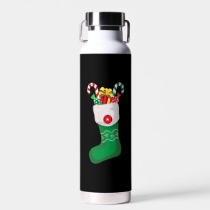 Botella De Agua Navidades verdes haciendo olas