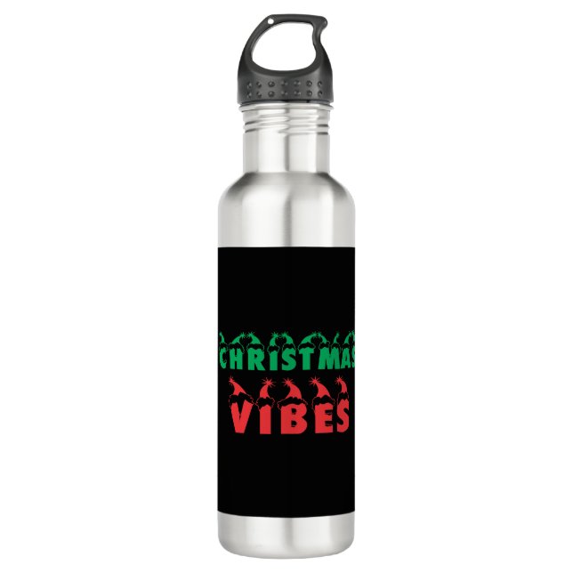 Botella De Agua Navidades Vibes Holidays Xmas (Anverso)