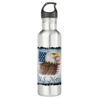 Botella De Agua Navy USN Veteran