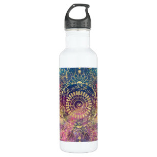 Botella De Agua Nebulosa de color dorado Mandala