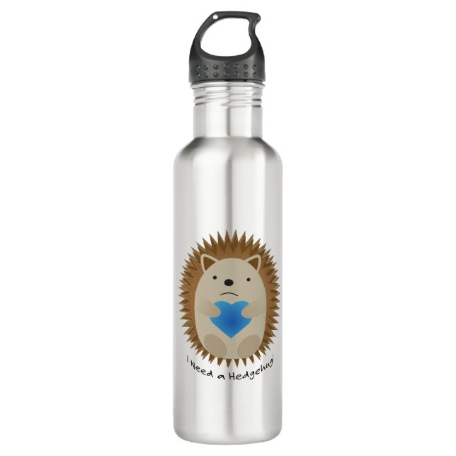 Botella De Agua Necesito un Hedgehog (Anverso)