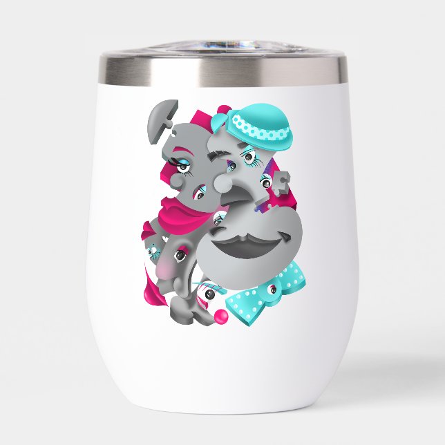 Botella de agua negrita y artística (Frente)