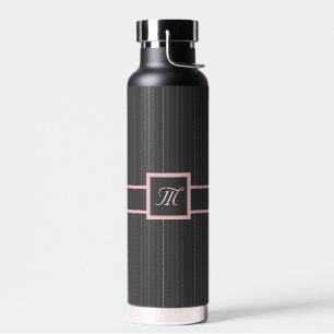 Botella De Agua Negro con pinzas rosadas
