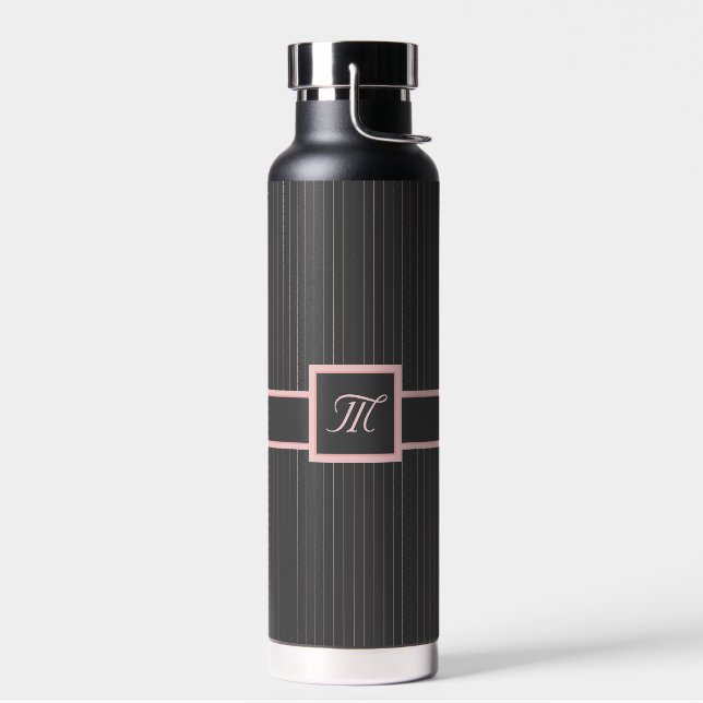 Botella De Agua Negro con pinzas rosadas (Izquierdo)