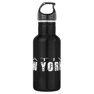 Botella De Agua Negro nativo neoyorquino