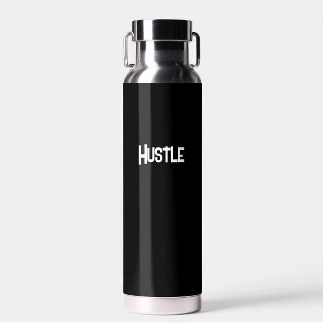 Botella De Agua Negro/Plata de bigote (Delantero)