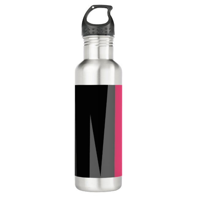 Botella De Agua Negro rosa y gris (Anverso)