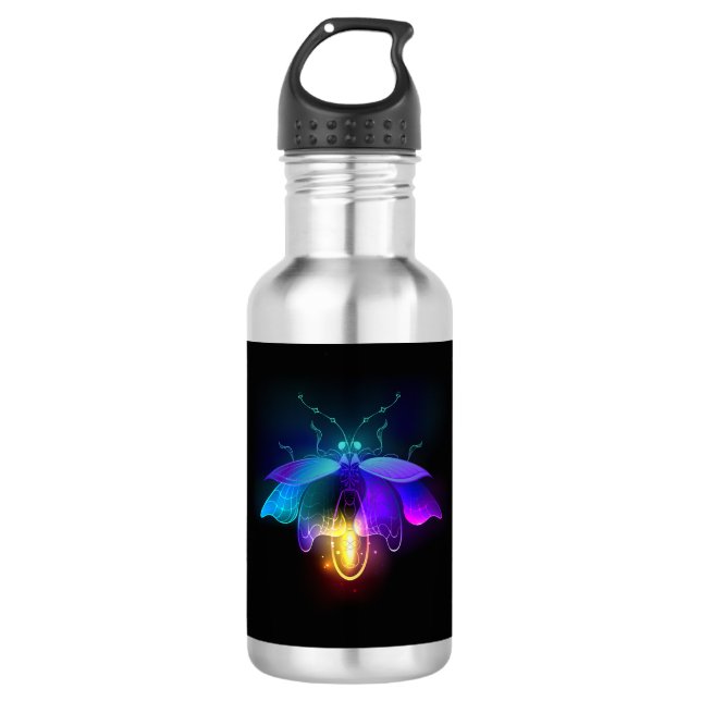Botella De Agua Neon Firefly en negro (Anverso)