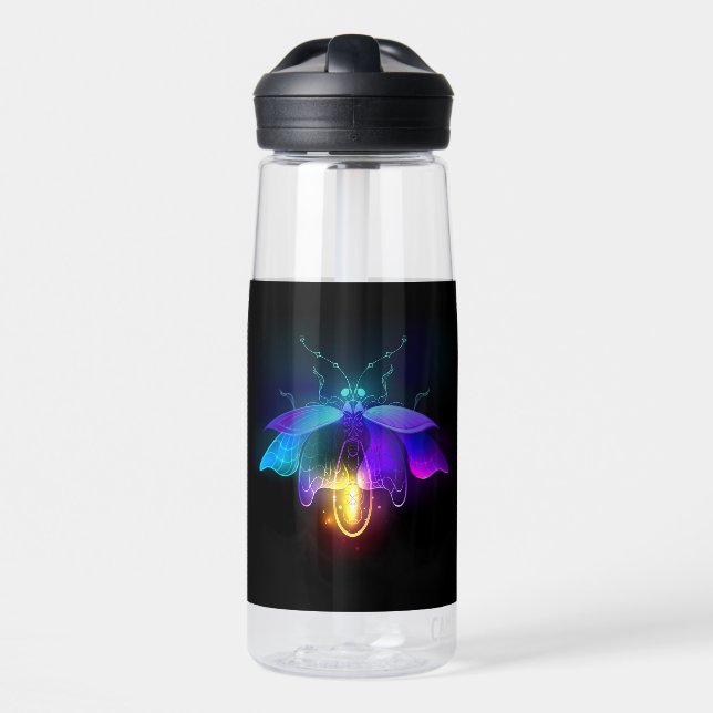 Botella De Agua Neon Firefly en negro (Delante)