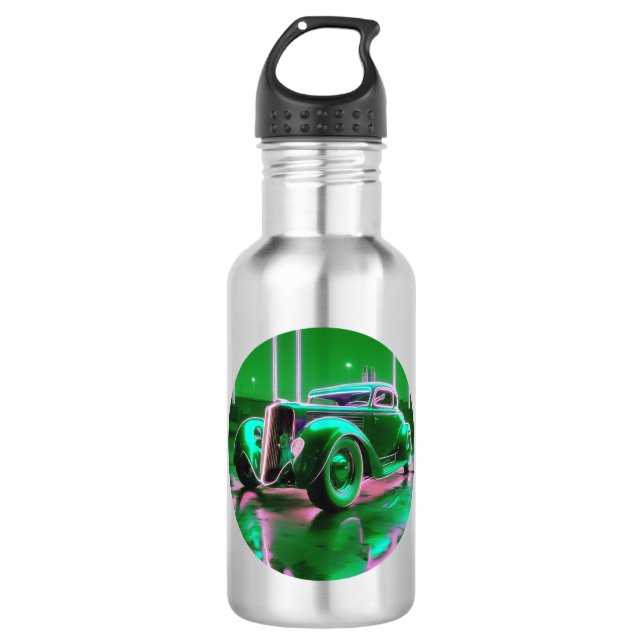 Botella De Agua Neon Green Street Rod de los años 30 (Anverso)