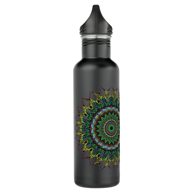 Botella De Agua Neon Mandala personalizada (Izquierda)