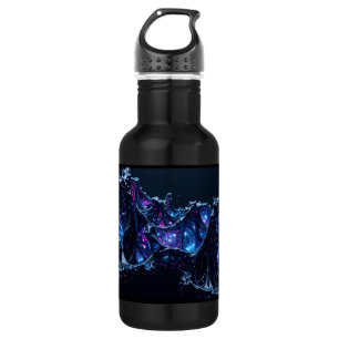 Botella De Agua Neon Nexus: Estructura Tecnoorgánica entretejida