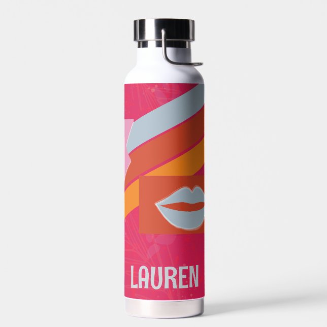 Botella De Agua Neon Pink Preppy Strike (Izquierdo)