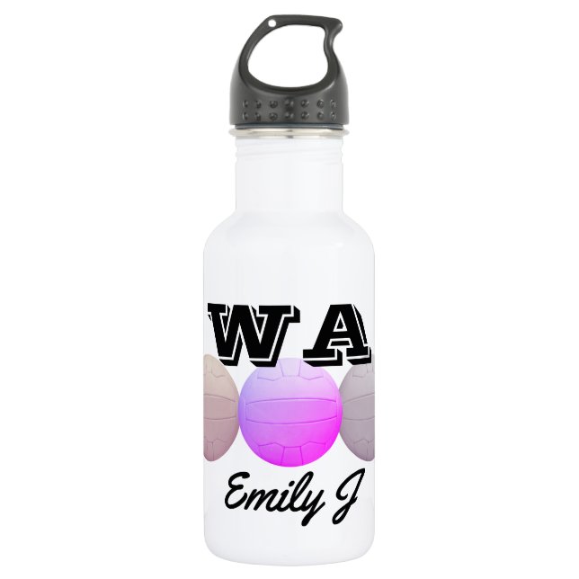 Botella De Agua Netball personalizado diseño de la bola (Anverso)