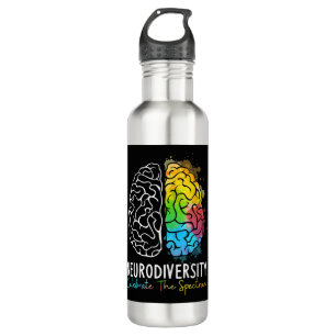 Botella De Agua Neurodiversidad Autism Spectrum ASHD ADHD Rainbow 