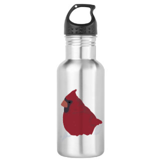 Botella De Agua Nieve de invierno del Cardenal Rojo