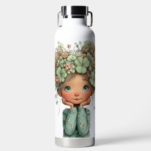 BOTELLA DE AGUA NIÑA IRLANDESA PEQUEÑA Y ADORABLE CON CABELLO RUBI