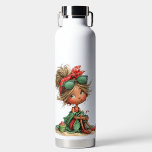 BOTELLA DE AGUA NIÑA LINDISIMA Y ORIGINAL CON TEMA DE VERANO EN RO