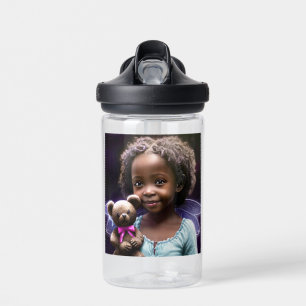 Botella De Agua Niña Personalizada con un Osito de Peluche 