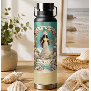Botella De Agua Ninfa de la Isla Arte Tropical Espiritual Oceánico