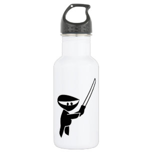Botella De Agua Ninja que maneja una espada de Katana