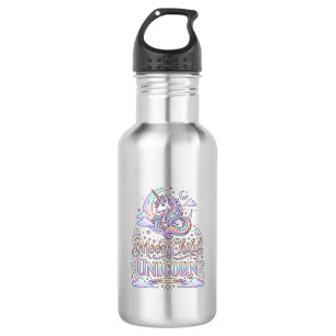 Botella De Agua Niño de la Luna Unicornio Diseño Original Zazzle_