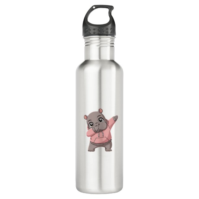 Botella De Agua Niños Chicas de Hippo Cute Pygmy (Anverso)
