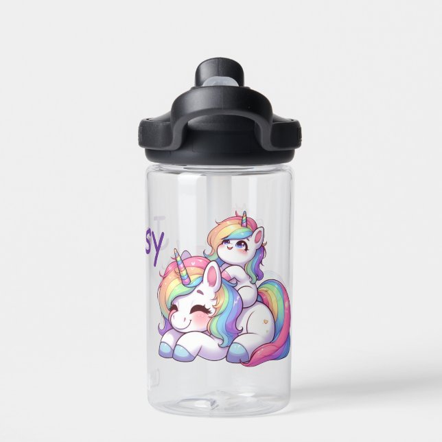 Botella De Agua Niños con unicornio personalizado (Parte trasera)