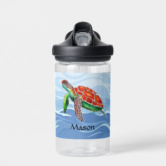 Botella De Agua Niños Cute Turtle Personalizado Niños del Océano A