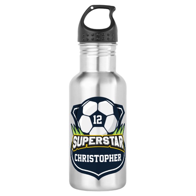 Botella De Agua Niños de fútbol superestrella (Anverso)