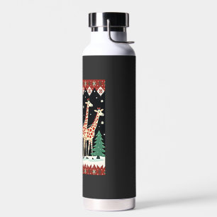 Botella De Agua Niños Niñas Santa Claus Montando Trineo Jirafa Feo