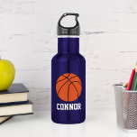 Botella De Agua Niños personalizados de baloncesto<br><div class="desc">Diseño personalizado para deportistas y aficionados al deporte.</div>