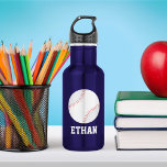 Botella De Agua Niños personalizados de béisbol<br><div class="desc">Diseño personalizado para deportistas y aficionados al deporte.</div>