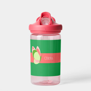 Botella De Agua Niños personalizados de mariposa rosa y verde